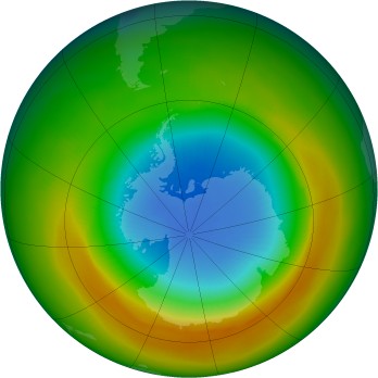 Antarctic ozone map for 1980-10